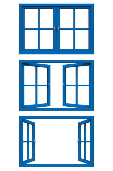 Blå fönster stomme — Stockfoto