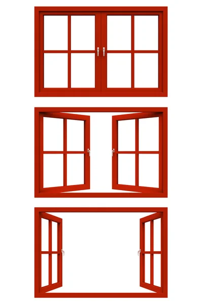 Kırmızı pencere çerçevesi