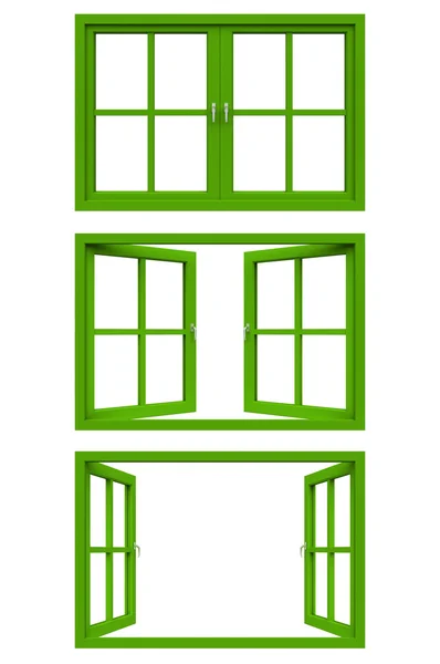 Green window frame — Stock Photo, Image