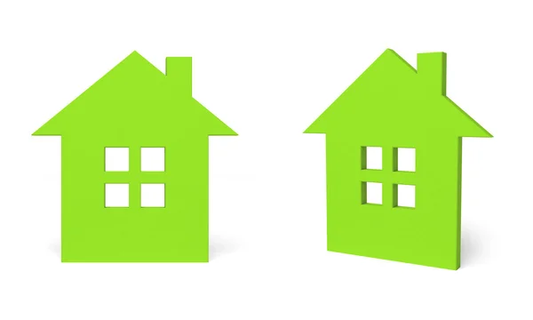 Green home icon — Stock Photo, Image
