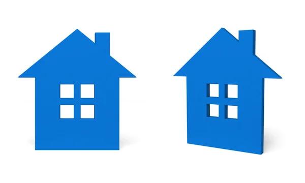 Blue home icon — Stock Photo, Image