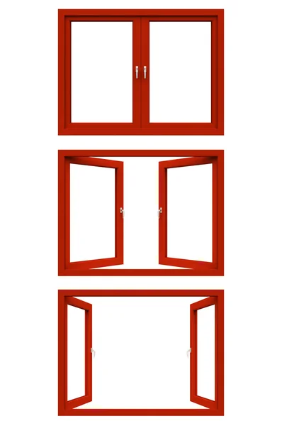 红色窗口框架 — 图库照片
