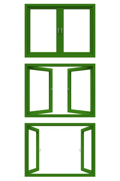 Cadre de fenêtre vert foncé — Photo