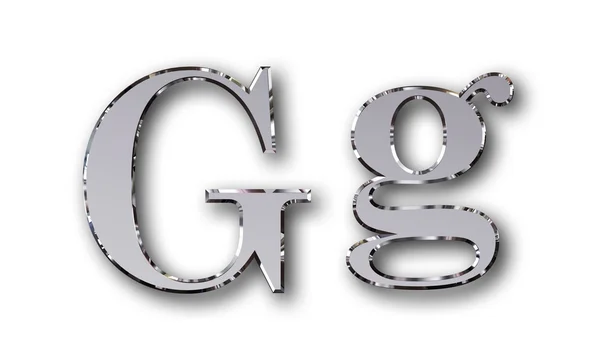 Alfabe sembol G - gümüş metal — Stok fotoğraf