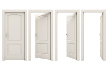 Open white door clipart