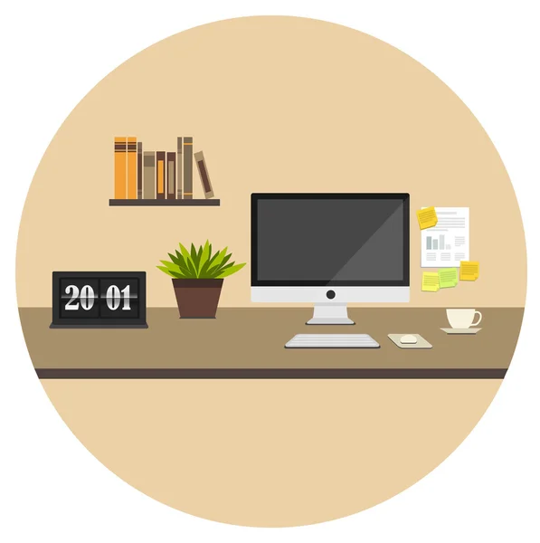 Platte pictogram Office — Stockvector