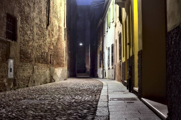 Alley at night of an italian town