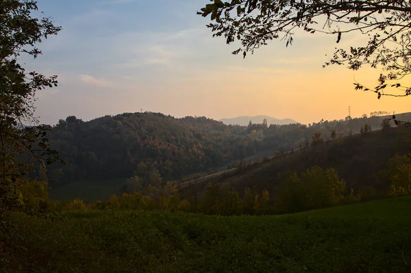 Berghänge Bei Sonnenuntergang Herbst — Stockfoto