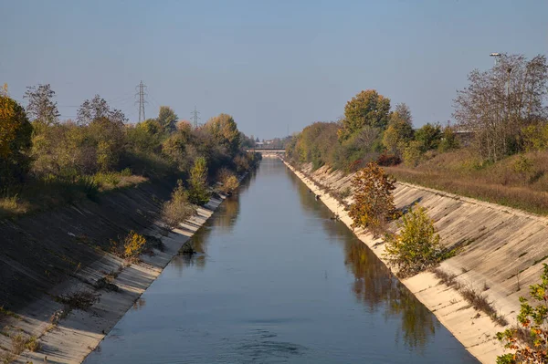 Řeka Venkově Podzim — Stock fotografie