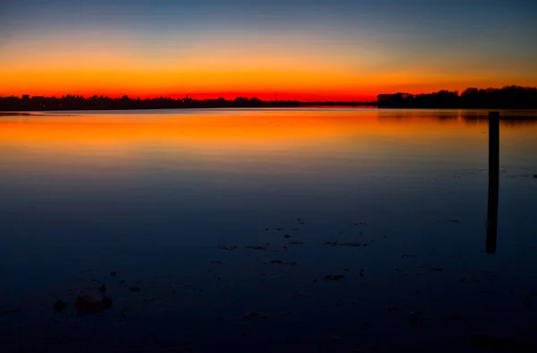 Sunset Lake Autumn — Stock Photo, Image