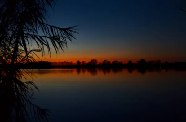 Sonnenuntergang Über Einem See Herbst — Stockfoto