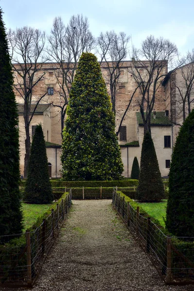 Talya Bir Halk Bahçesinde Kışın Bulutlu Bir Günde Çıplak Ağaçlarla — Stok fotoğraf