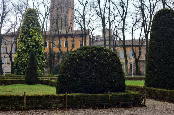 Public Garden Italian Town Cloudy Day Winter — Stock Photo, Image