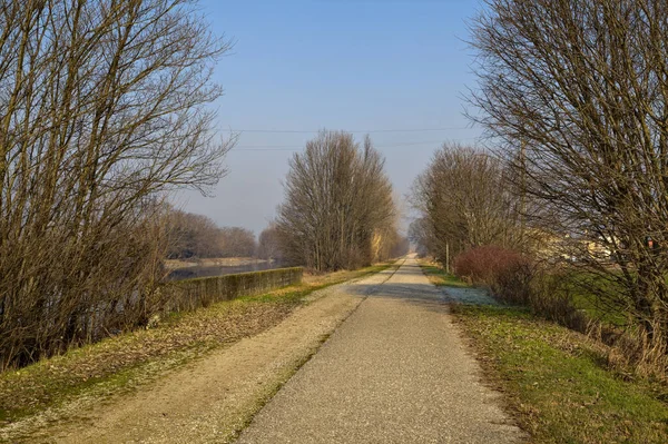 Road Countryside Next River — Stock Photo, Image