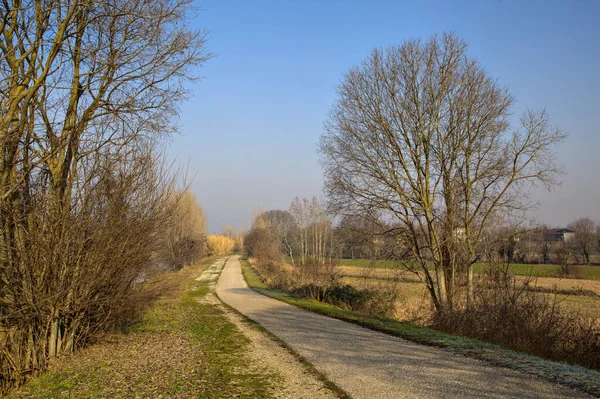 Road Countryside Next River — Stock Photo, Image