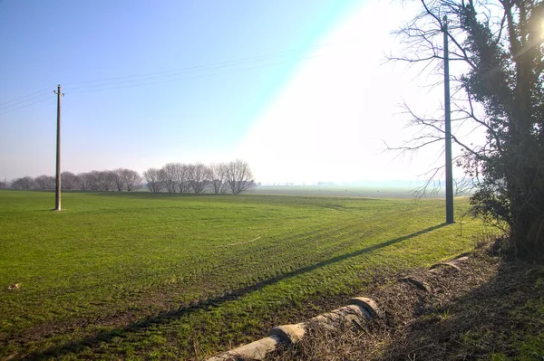 Feld Der Italienischen Landschaft Winter — Stockfoto