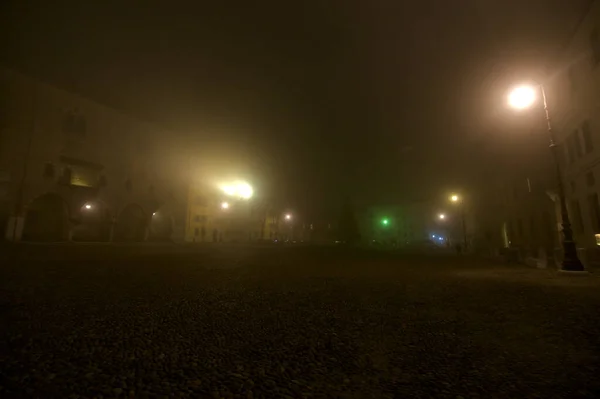 Sordello Platz Einer Nebligen Nacht — Stockfoto