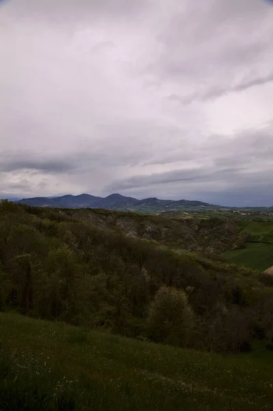 Fields Woods Ridges Hills Rainy Day Italian Countryside — Stock fotografie