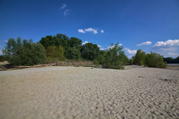 Dried River Bed Turned Beach Next Park Italian Countryside — Stok fotoğraf