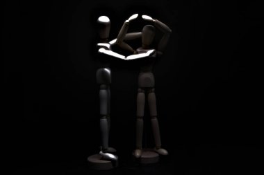 Çaresizlik içinde olan bir mankeni avutmak.