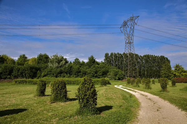 Sendero Grava Parque Campo Italiano Primavera Día Soleado — Foto de Stock