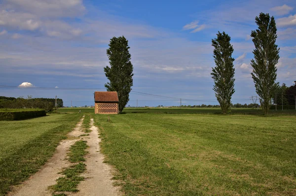 Small Building Next Group Cypresses Park Italian Countryside — Stock Photo, Image