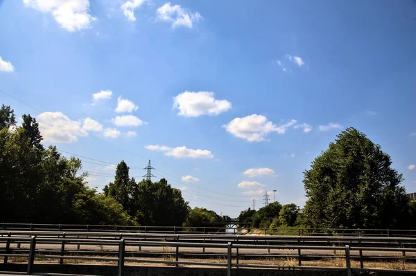 Bridge Splitted Lanes Seen Passageway Clear Day — Stock Photo, Image