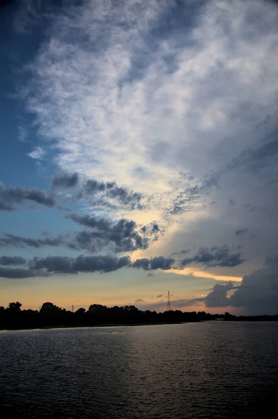 Skyline Park River Sunset — Stock Photo, Image