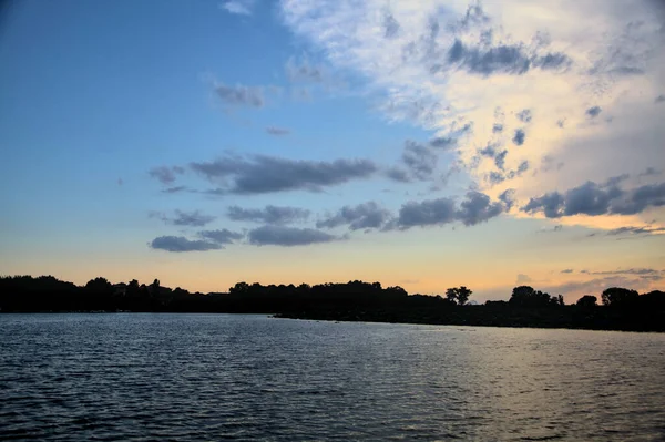 Skyline Parque Río Atardecer — Foto de Stock