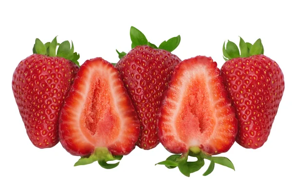 Beyaz arka plan üzerinde taze çilek