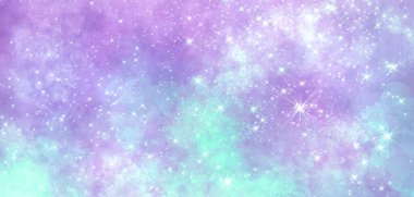 eflatun mavi alan parlak hoş ışık çok renkli arka plan nebula ve birçok yıldız ve kıvılcımla