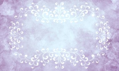 Çerçeveli ve dekoratif desenli mor ışıklı rokoko tarzı arka plan vintage. metin için yeri olan sofistike bir arka plan, tebrik etmek için evrensel