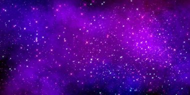 uzayın parlak mavi moru zengin grunge evrensel büyü arka planı birçok yıldızla
