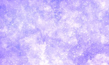 Soyut suluboya arkaplan üzerinde birçok küçük parıltı ile şenlikli büyülü parlak mor arka plan