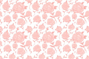 Pembe güllerle kusursuz romantik bir geçmişe sahip. tek renkli çizim