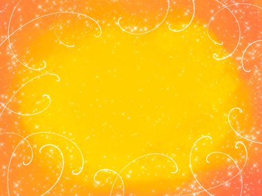 Parlak turuncu, neşeli, sıcak, ışıl ışıl bir arka plan. Kıvrımlı ve kıvılcımlı bir çerçeve. Ortasında yazı için yer var. Davetiyeler, tavşanlar, kartpostallar, tebrikler vesaire için temel dayanak.