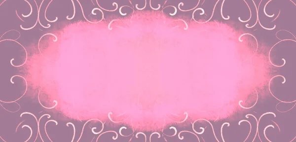 Рожева Пурпурна Рамка Орнаментальними Кривими Вінтажному Ретро Остилі Основи Дизайну — стокове фото