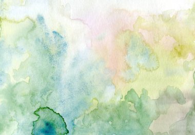 suluboya basit açık arkaplan çok renkli boya lekeleri ve yeşil mavi sarı karışımı