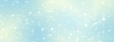 Parlak, parlak, neşeli, hafif, havadar, açık mavi, soyut bir arka plan, bir sürü kıvılcım ve parlaklıkla.