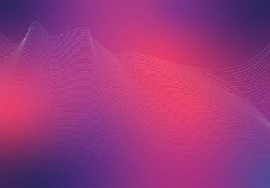 Soyut çizgileri ve gradyanı olan eflatun mavisi, soyut, modaya uygun, fütüristik bir arka plan. Sancaklar, ağ, tasarım için temel