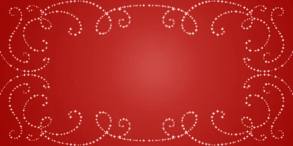 Weihnachtliche Rote Urlaubskarte Mit Leuchtendem Rahmen Und Platz Für Text — Stockfoto