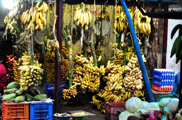 Różne Odmiany Bananów Wiszą Wystawie Wiejskich Kerala Indie Kerala Banany — Zdjęcie stockowe