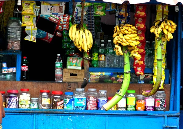 Różne Odmiany Bananów Wiszą Wystawie Wiejskich Kerala Indie Kerala Banany — Zdjęcie stockowe