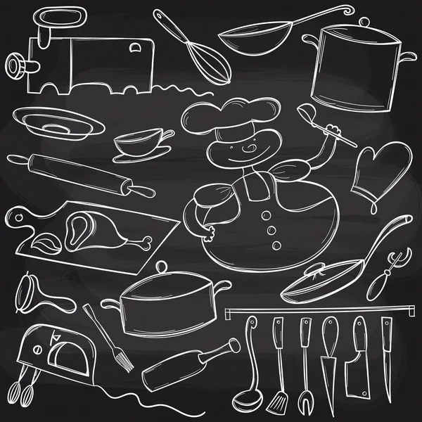 Svarta tavlan matlagning Set — Stock vektor
