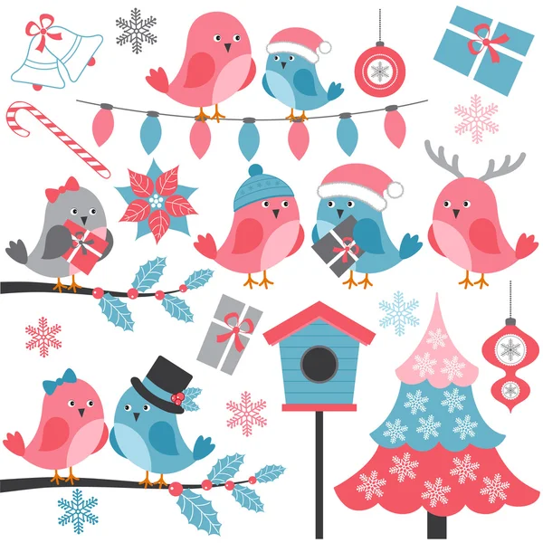 Vector Winter vogels — Stockvector