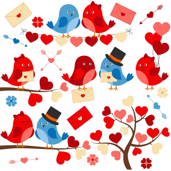Ptaki miłości wektor — Wektor stockowy
