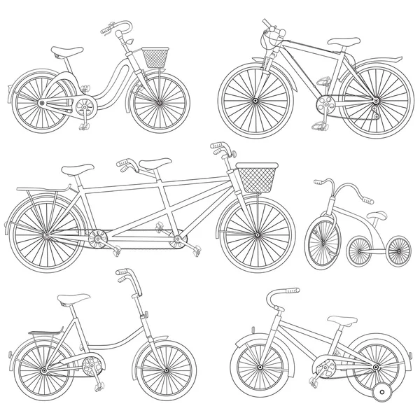 Vector Bicycle Set — Stock Vector