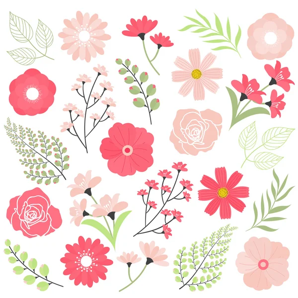 Rosafarbene Hochzeitsblumen — Stockvektor