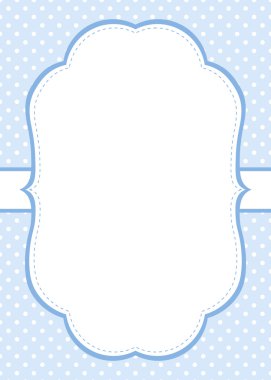 Mavi Polka Dot davet şablonu