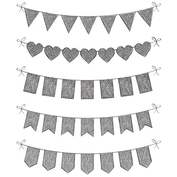 Hand Drawn Bunting — Stock Vector